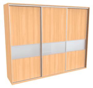 Šatní skříň FLEXI 3 s dělenými dveřmi Matelux Varianta barvy: Buk, Šířka: 300 cm, Výška: 240 cm