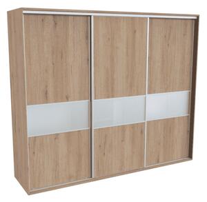 Šatní skříň FLEXI 3 s dělenými dveřmi Matelux Varianta barvy: Dub natur (dub sonoma), Šířka: 280 cm, Výška: 220 cm