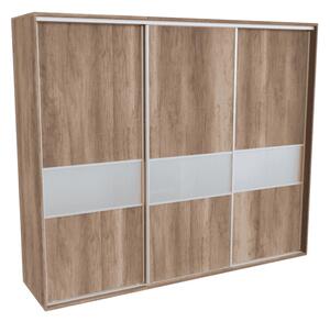Šatní skříň FLEXI 3 s dělenými dveřmi Matelux Varianta barvy: Dub natur (dub sonoma), Šířka: 240 cm, Výška: 220 cm