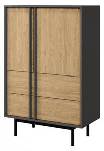 Komoda Wektus 2S2D WK05, Barva: antracit / dub olejovaný 5903211424946