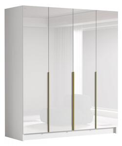 Šatní skříň Sozilo I Gloss, Barva: bílá / lesk bílý + černá 5903211422669
