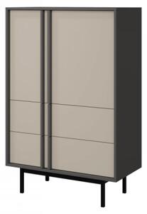 Komoda Wektus 2S2D WK05, Barva: antracit / světle béžová 5903211424939