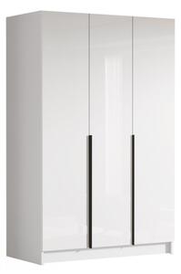 Šatní skříň Mirpat I Gloss, Barva: bílá / lesk bílý + černá 5903211422645
