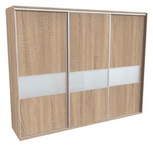 Šatní skříň FLEXI 3 s dělenými dveřmi Matelux Varianta barvy: Dub natur (dub sonoma), Šířka: 300 cm, Výška: 240 cm
