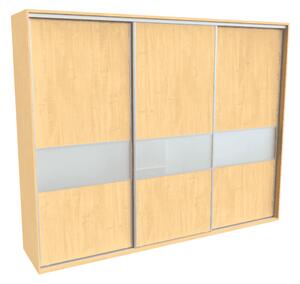 Šatní skříň FLEXI 3 s dělenými dveřmi Matelux Varianta barvy: Javor, Šířka: 280 cm, Výška: 220 cm