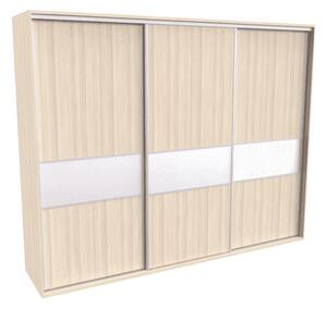 Šatní skříň FLEXI 3 s dělenými dveřmi Lacobel Varianta barvy: Bílá, Šířka: 300 cm, Výška: 240 cm