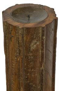 Dřevěný svícen ze starého teakového sloupu, 13x13x61cm