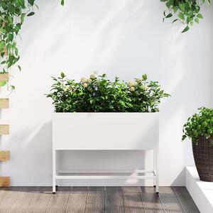 VidaXL Vyvýšený zahradní květináč 60 x 26 x 45 cm Ocel [865889] Barva: Bílá