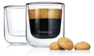 Sada 2 dvojitých šálků na espresso Blomus Nero, 80 ml