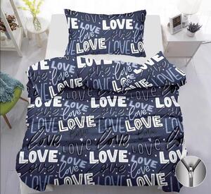 Bavlněné povlečení TRUE LOVE modré Rozměr povlečení: 70 x 90 cm | 140 x 200 cm