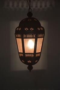 Kovová lampa v orientálním stylu, rez, 25x25x53cm (6A)