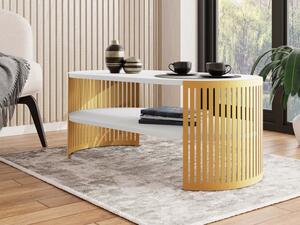 Konferenční stolek Zinzit Gold I, Barva: zlatá / arktická bílá 5903211391910