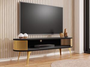 TV stolek Mozimo Gold, Barva: zlatá / černý molet 5903211392351