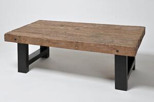 Hitra Nízký masivní stůl s kovovou podnoží 120x95cm