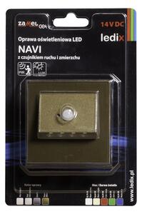 Zamel 11-216-42 svítidlo LED se senzorem pod omítku LEDIX NAVI 14V DC, zlatá patina, teplá bílá, IP20
