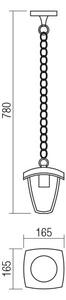 Smarter Venkovní závěsné svítidlo Edmond, v.64cm
