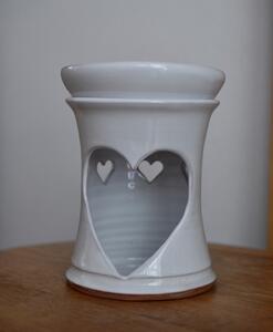 Bureš aroma lampa Love 14,5 cm srdce bílá