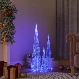 VidaXL Sada akrylových světelných LED kuželů 30/45/60 cm [328969] Barva: Modrá