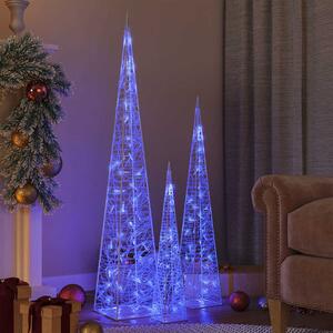 VidaXL Sada akrylových světelných LED kuželů 60/90/120 cm [328971] Barva: Modrá