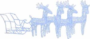 VidaXL Vánoční sobi se sáněmi 280 x 28 x 55 cm akryl [328532] Barva: Modrá