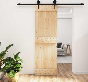 VidaXL Posuvné dveře Přirozená a černá 70 x 210 cm [3445152]