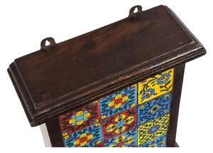 Skřínka na klíče, barevné keramické dlaždice, 21x8x26,5cm (2F)