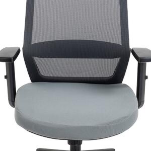 Kancelářská židle, černý plast, šedá látka, 4D područky, kolečka pro tvrdé podlahy - KA-V324 GREY