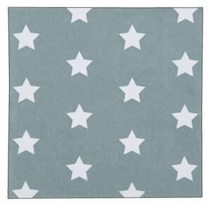 Clayre eff Papírové ubrousky CATCH A STAR green 33*33 cm (20 kusů)