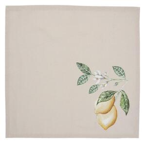 Clayre eff Textilní ubrousky LEMONS AND LEAFS 40*40 cm (sada 6 kusů)