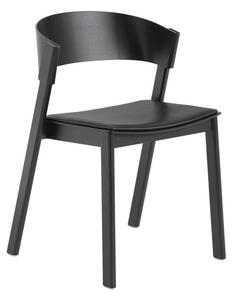 Muuto Čalouněná židle Cover Side Chair, black/black refine leather