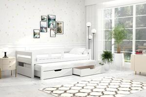 Dětská postel s úložným prostorem TAIGA - 90x200, bílá