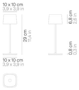 Zafferano Ofelia 3K dobíjecí stolní lampa IP65 šalvějová