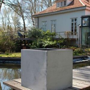 Vivanno květináč BLOCK, sklolaminát, 50x50x50 cm, beton design