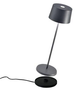 Zafferano Olivia 3K dobíjecí stolní lampa IP65 šedá