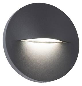 Venkovní nástěnné svítidlo LED Vita, tmavě šedé, Ø 14 cm
