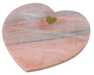 Mramorové servírovací prkénko ve tvaru srdce Marble Blush - 29*28*1,5cm