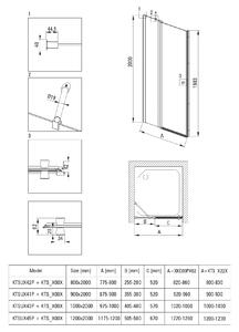 Deante Kerria Plus sprchové dveře 120 cm sklopné chrom lesk/průhledné sklo KTSU045P