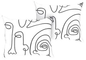 LIVARNO home Potah na polštář Renforcé, 50 x 60 cm, 2 kusy (černá/bílá) (100362203003)
