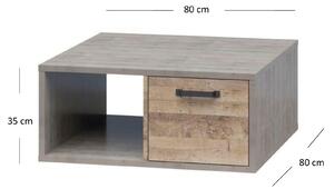 Konferenční stolek 1s šedá / dub pískový Bari Mebel Bos