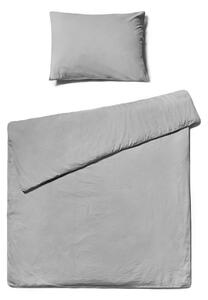 Světle šedé povlečení na jednolůžko ze stonewashed bavlny Bonami Selection, 140 x 200 cm