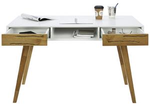PSACÍ STŮL, bílá, barvy dubu, 120/59/76 cm Carryhome - Psací stoly