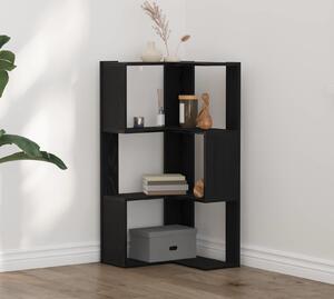 VidaXL Rohová 3patrová knihovna 50 x 50 x 102 cm kompozitní dřevo [868050] Barva: Černý dub
