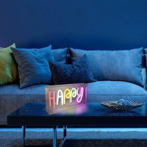 LEUCHTEN DIREKT is JUST LIGHT LED nástěnné svítidlo nápis HAPPY vícebarevné USB vypínač dekorativní LD 85027-70