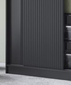 Černá šatní skříň s posuvnými dveřmi Prescco - 120 cm