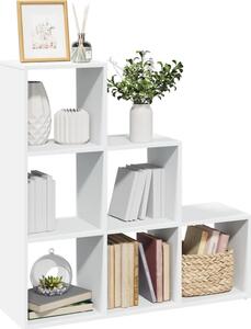 VidaXL Knihovna/dělící stěna 3patrová 99x29x99 cm kompozit [879662] Barva: Bílá