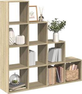 VidaXL Knihovna/dělící stěna 4patrová 131,5x29x131,5 cm [879663] Barva: dub sonoma