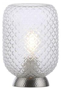 LEUCHTEN DIREKT is JUST LIGHT LED stolní lampa stříbrná hra světla rýhované čiré sklo šňůrový vypínač LD 14906-55
