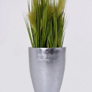Vivanno květináč OPALA, sklolaminát, výška 44 cm, stříbrný lesk