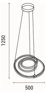 LED Lustr na lanku SATURN LED/38W/230V 3000K 50x50 cm