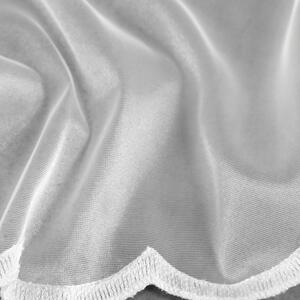 Bílá záclona na kroužcích KARA s výšívanou vlnkou 300x145 cm